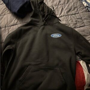 Ford Black Hoodie with Blue Logo - Pullover Sweatshirt